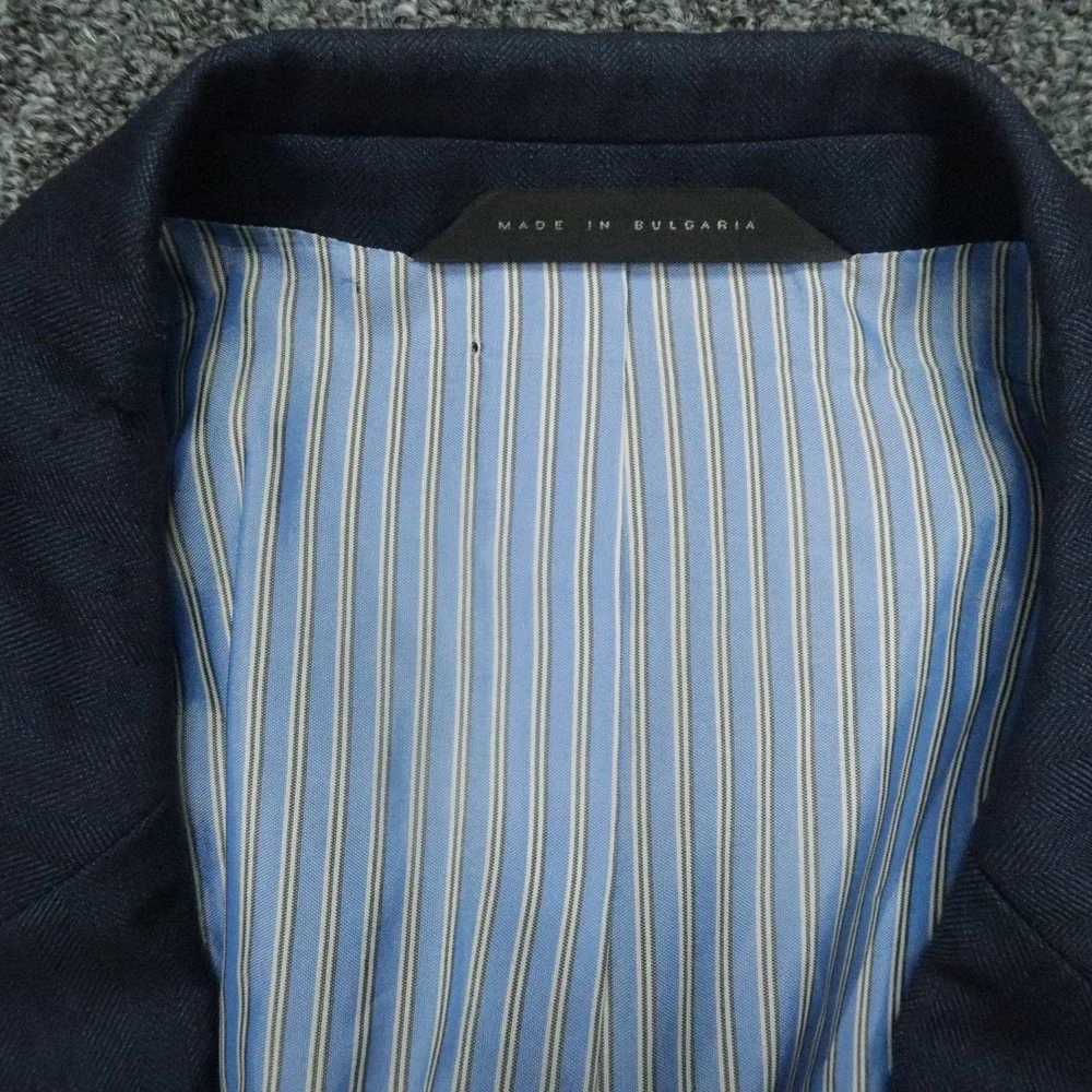 Hugo Boss Blazer Men 44R Blue Wool Lanificio Tesse Biella Suit Jacket‎ Coat